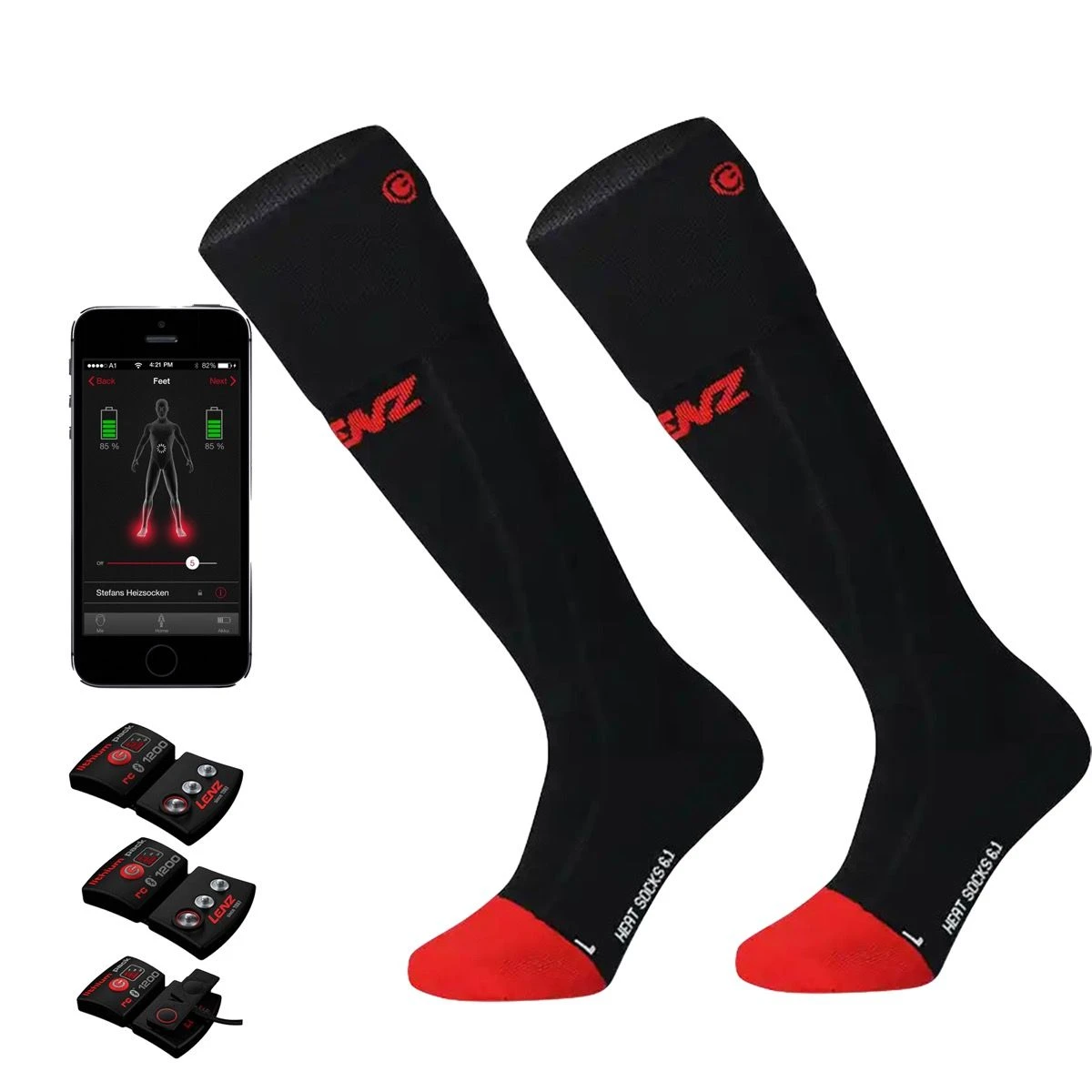Lenz Heat 6.1 Toe Cap Kompression Merino Varmesokker + Batteri 1 Lenz Heat 6.1 Toe Cap Kompression Merino Varmesokker + Batteri