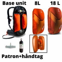 ABS Lavine Taske - Sort Base Small + 8 L + 18 L + Håndtag Og Patron