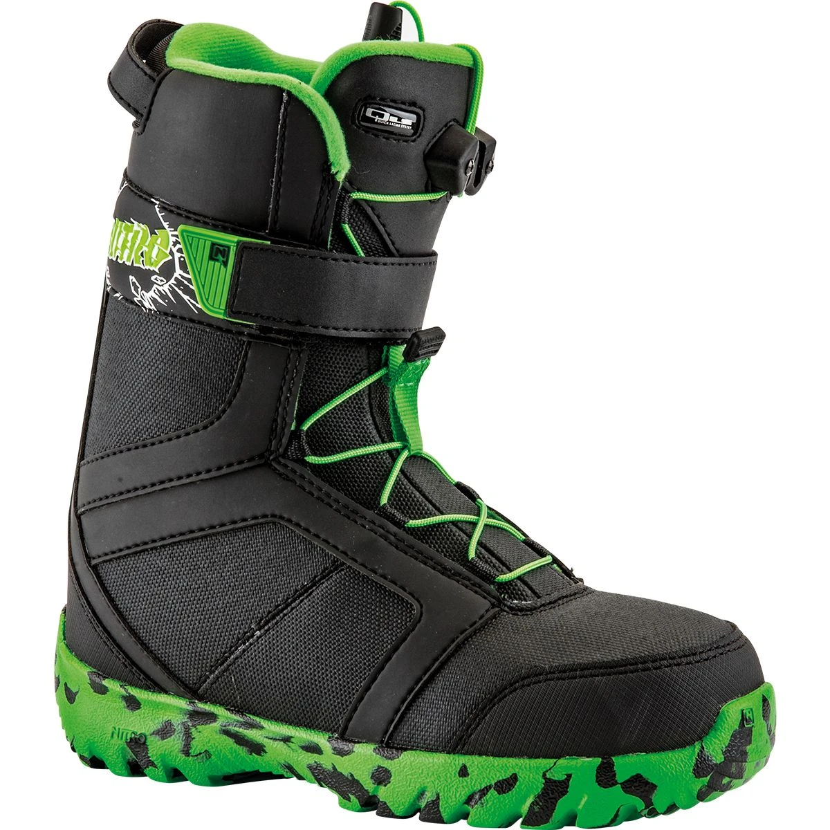 Nitro Rover QLS Black/Green Youth Snowboardstøvle 1 Nitro Rover QLS Black/Green Youth Snowboardstøvle