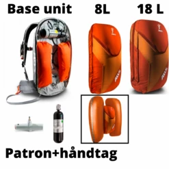 ABS Lavine Taske - Grå Base Large + 8 L + 18 L + Håndtag Og Patron
