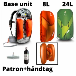 ABS Lavine Taske - Grå Base Small + 8 L + 24 L + Håndtag Og Patron