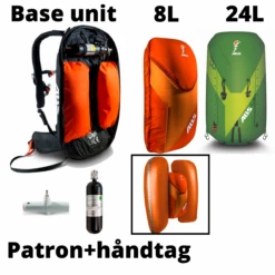 ABS Lavine Taske - Sort Base Small + 8 L + 24 L + Håndtag Og Patron